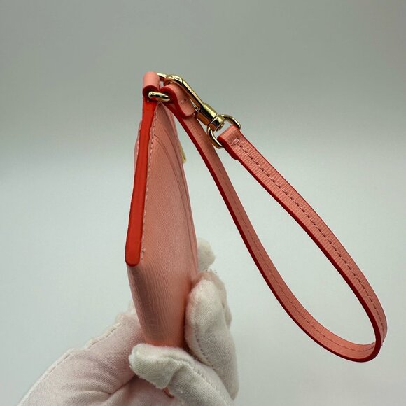 Kate Spade KL624 Devin Pop Trim Card Case Wristlet Setting Sun Saffiano Leather - Picture 7 of 15